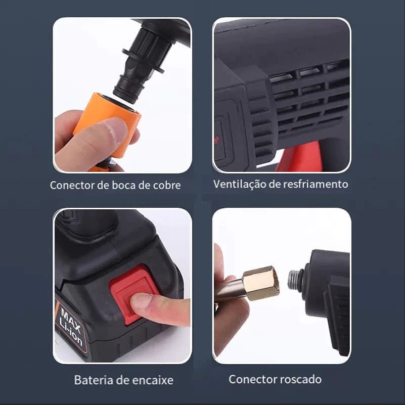 Lavadora de Alta Pressão Portátil Recarregável - imagem 4