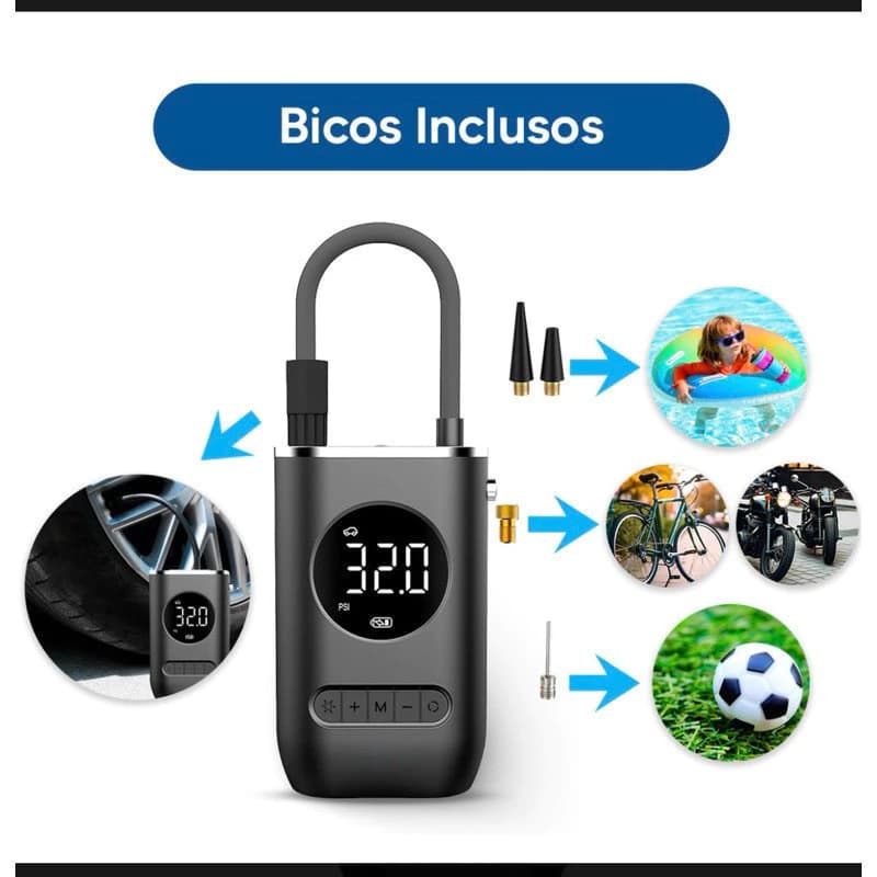 Compressor De Ar Elétrico Portátil Digital - imagem 2