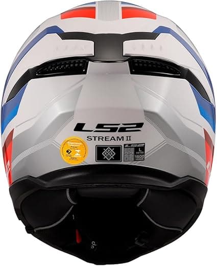 Capacete LS2 Stream 2 FF808 Vintage Branco Azul e Vermelho Brilhante - imagem 2