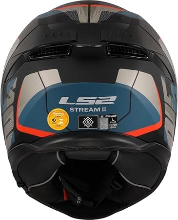 LS2 CAPACETE STREAM II FF808 ROAD MATTE BLK/BLUE - imagem 4