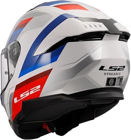 Capacete LS2 Stream 2 FF808 Vintage Branco Azul e Vermelho Brilhante - imagem 3